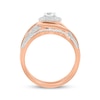 Thumbnail Image 3 of Adore Round-Cut Diamond Halo Bypass Bridal Set 5/8 ct tw 10K Rose Gold