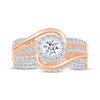 Thumbnail Image 4 of Adore Round-Cut Diamond Halo Bypass Bridal Set 5/8 ct tw 10K Rose Gold