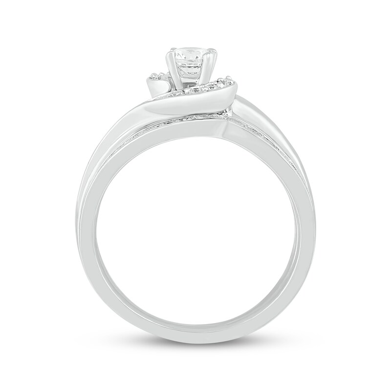 Main Image 3 of Adore Round-Cut Diamond Bypass Bridal Set 3/8 ct tw 10K White Gold