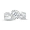 Thumbnail Image 4 of Adore Round-Cut Diamond Bypass Bridal Set 3/8 ct tw 10K White Gold
