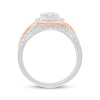 Thumbnail Image 3 of Adore Multi-Diamond Bypass Halo Round-Cut Bridal Set 7/8 ct tw 10K Two-Tone Gold