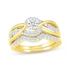 Thumbnail Image 1 of Adore Round-Cut Diamond Bypass Bridal Set 3/4 ct tw 10K Yellow Gold