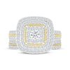 Thumbnail Image 3 of Multi-Diamond Cushion-Shaped Bridal Set 1-1/4 ct tw 10K Yellow Gold