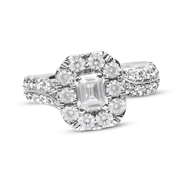 Adore Emerald-Cut Diamond Frame Engagement Ring 1-1/2 ct tw 14K White Gold