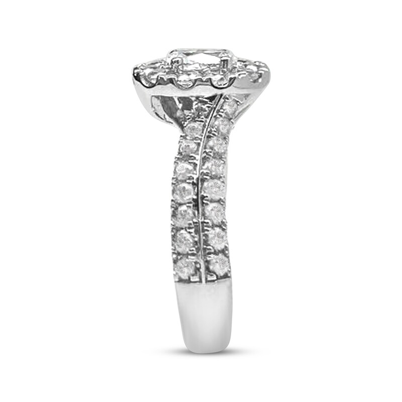 Main Image 2 of Adore Emerald-Cut Diamond Frame Engagement Ring 1-1/2 ct tw 14K White Gold
