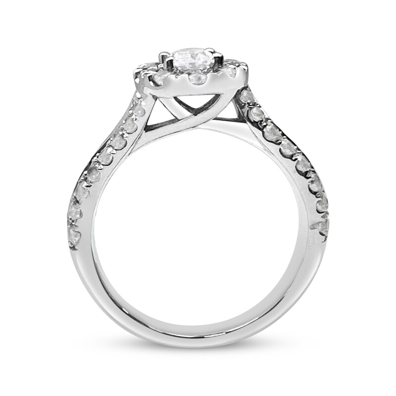 Main Image 3 of Adore Emerald-Cut Diamond Frame Engagement Ring 1-1/2 ct tw 14K White Gold