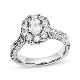 Adore Oval-Cut Diamond Halo Engagement Ring 1-1/2 ct tw 14K White Gold