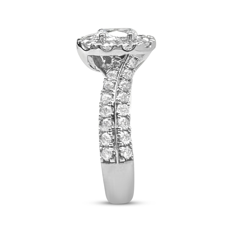 Oval-Cut Diamond Halo Engagement Ring 1-1/2 ct tw 14K White Gold