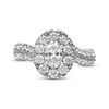 Thumbnail Image 3 of Oval-Cut Diamond Halo Engagement Ring 1-1/2 ct tw 14K White Gold