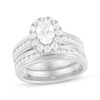 Thumbnail Image 0 of Oval-Cut Diamond Halo Bridal Set 1-1/2 ct tw 14K White Gold