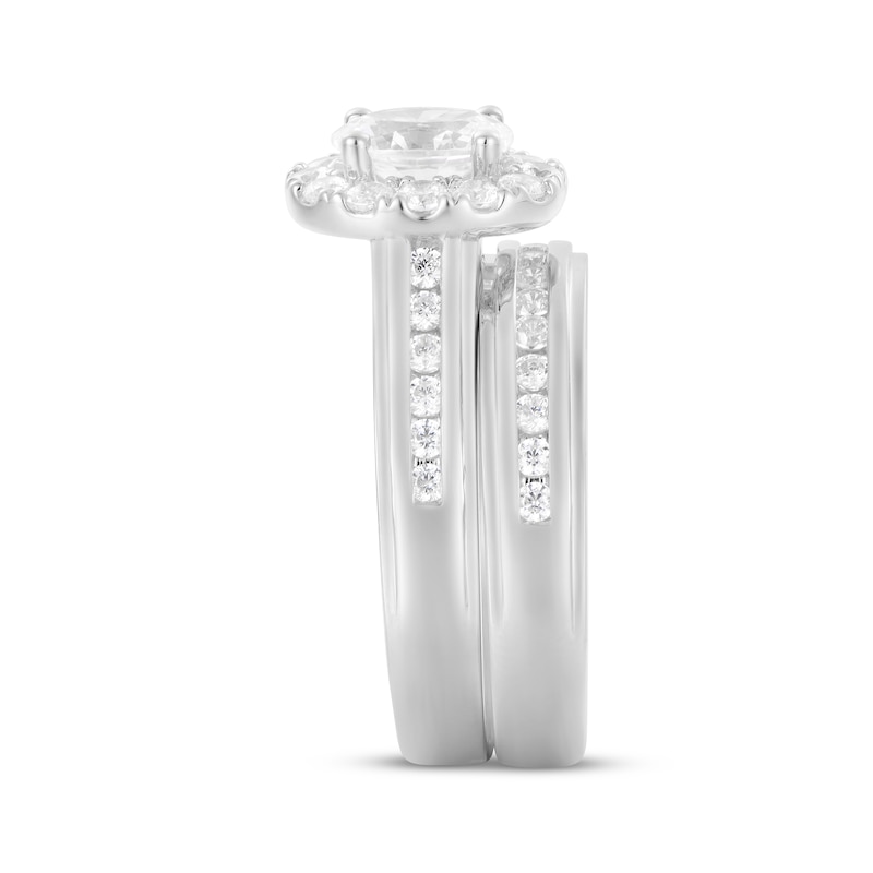 Oval-Cut Diamond Halo Bridal Set 1-1/2 ct tw 14K White Gold