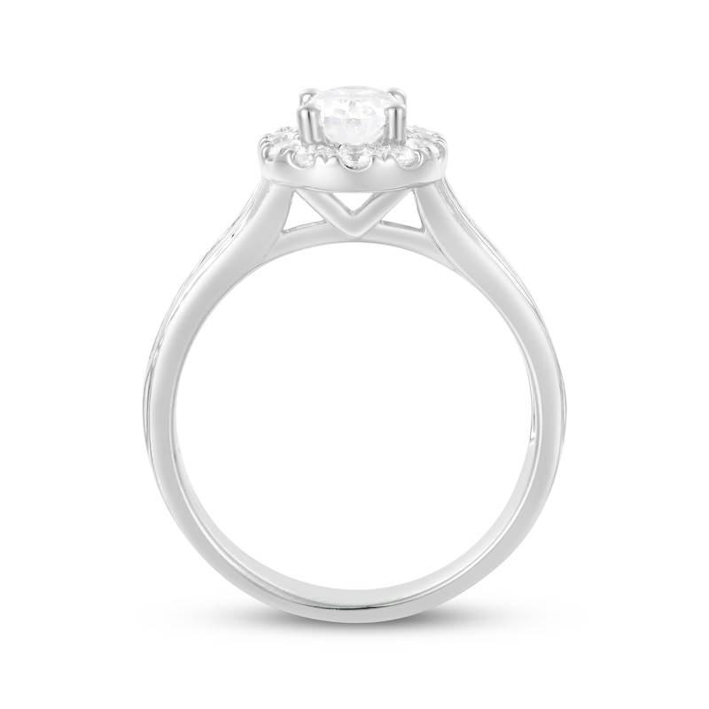Oval-Cut Diamond Halo Bridal Set 1-1/2 ct tw 14K White Gold