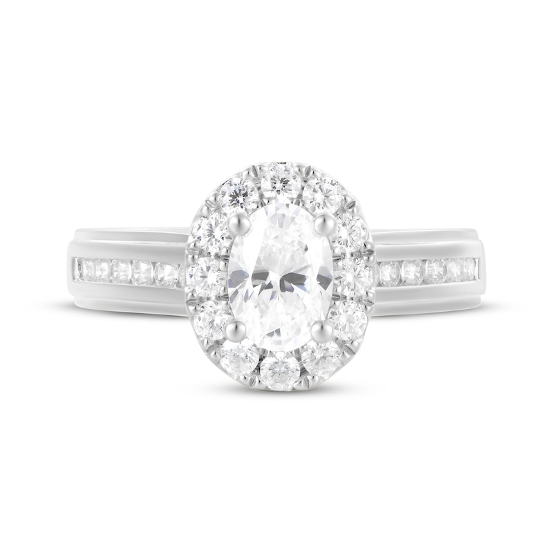 Oval-Cut Diamond Halo Bridal Set 1-1/2 ct tw 14K White Gold