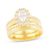 Thumbnail Image 1 of Adore Oval-Cut Diamond Halo Bridal Set 1-1/2 ct tw 14K Yellow Gold