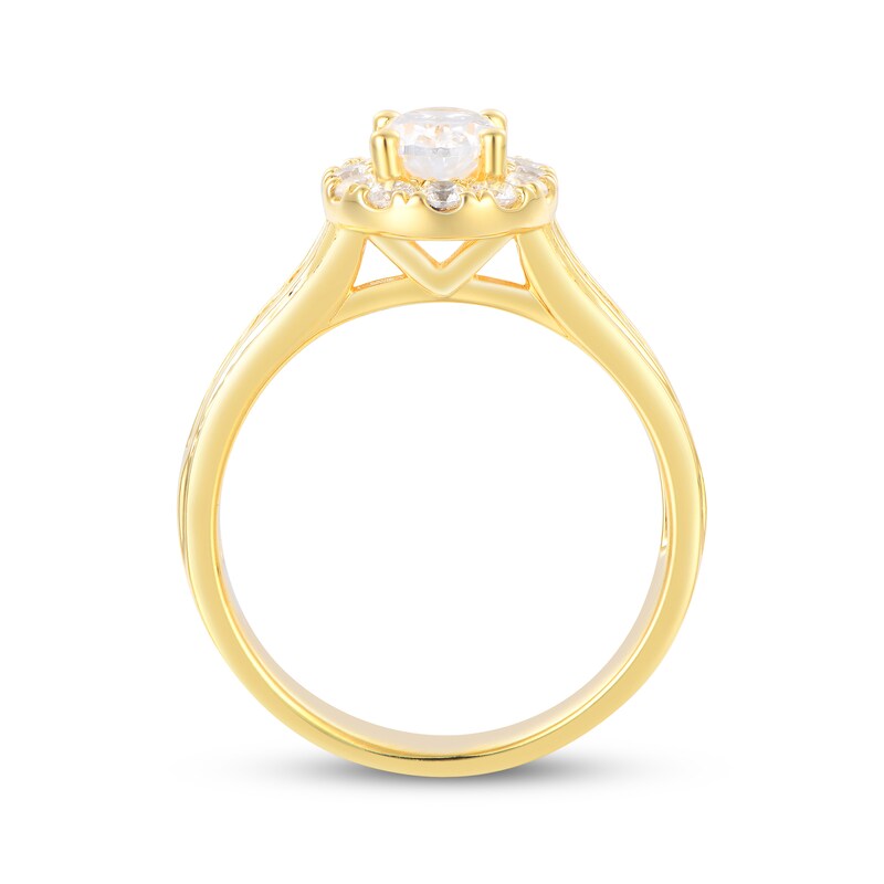 Main Image 3 of Adore Oval-Cut Diamond Halo Bridal Set 1-1/2 ct tw 14K Yellow Gold