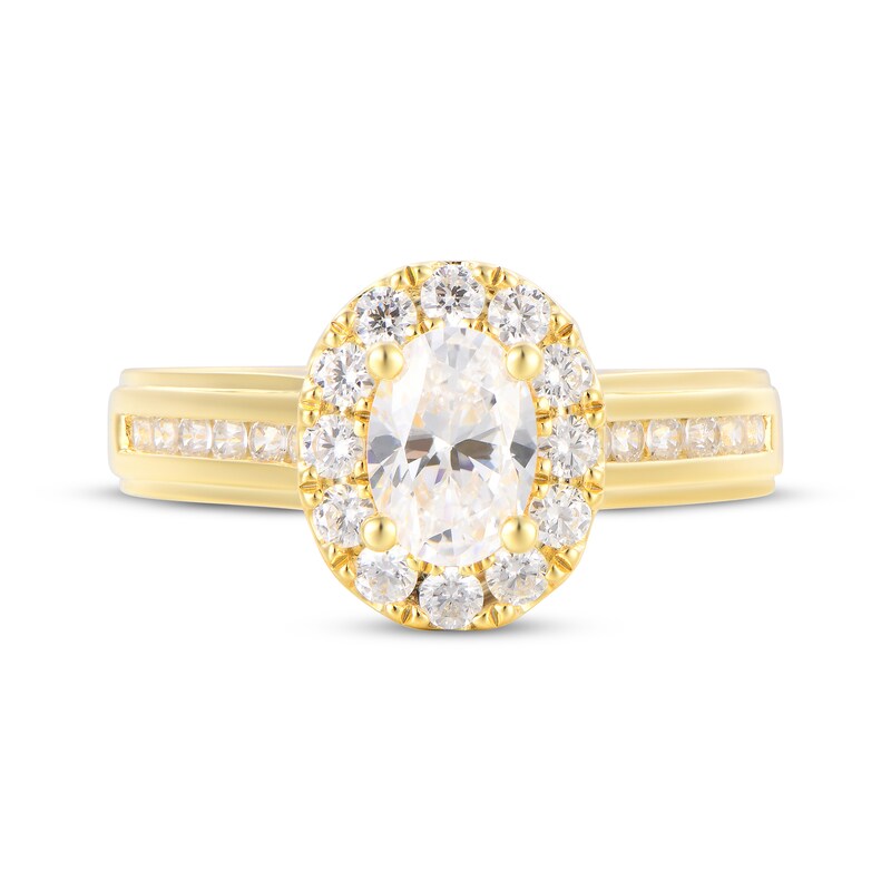 Main Image 4 of Adore Oval-Cut Diamond Halo Bridal Set 1-1/2 ct tw 14K Yellow Gold