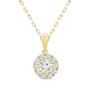Thumbnail Image 1 of Lab-Grown Diamond Star Halo Necklace 1/2 ct tw 10K Yellow Gold 18"