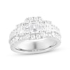 Thumbnail Image 1 of Adore Emerald-Cut Diamond Three-Stone Engagement Ring 2 ct tw 14K White Gold