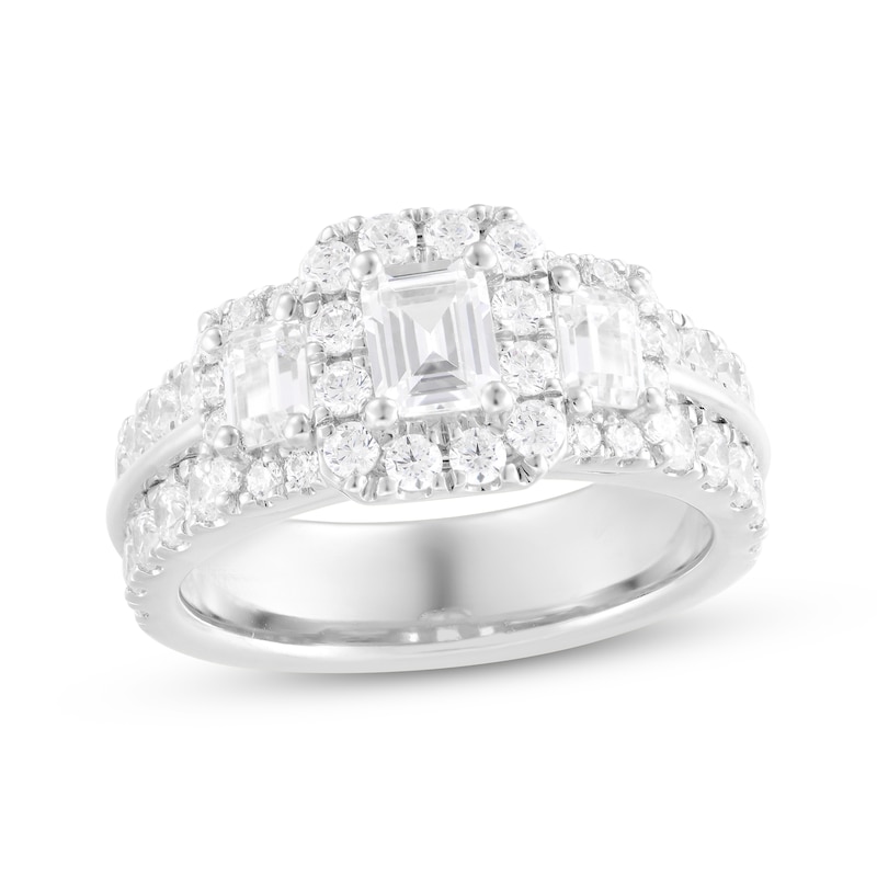 Main Image 1 of Adore Emerald-Cut Diamond Three-Stone Engagement Ring 2 ct tw 14K White Gold