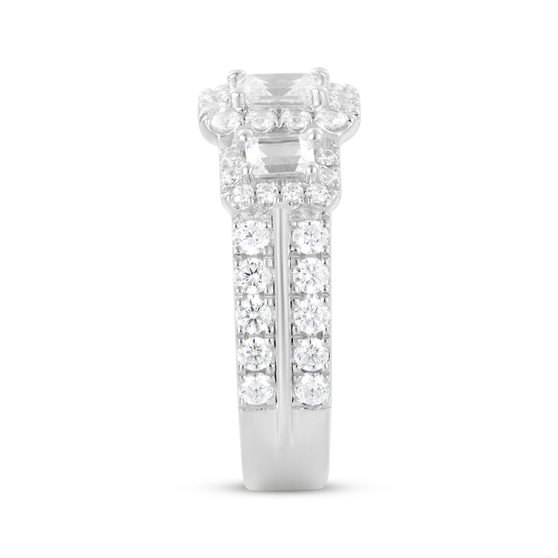 Main Image 2 of Adore Emerald-Cut Diamond Three-Stone Engagement Ring 2 ct tw 14K White Gold