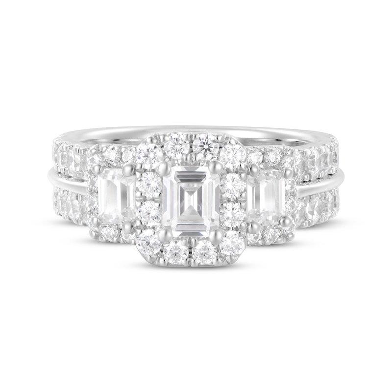 Main Image 4 of Adore Emerald-Cut Diamond Three-Stone Engagement Ring 2 ct tw 14K White Gold