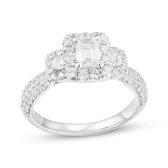 Adore Emerald-Cut Diamond Three-Stone Engagement Ring 1-1/4 ct tw 14K White Gold