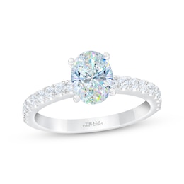 THE LEO First Light Diamond Oval-Cut Engagement Ring 1-1/4 ct tw 14K White Gold