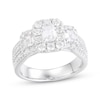 Thumbnail Image 1 of Adore Emerald-Cut Diamond Three-Stone Wide Shank Engagement Ring 2 ct tw 14K White Gold