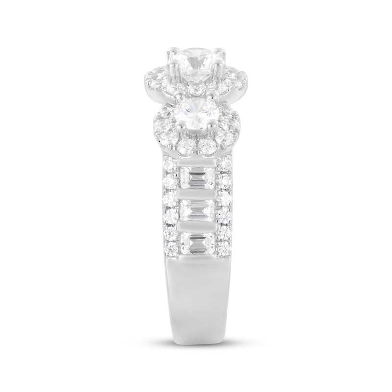 Main Image 2 of Adore Round Diamond Three-Stone Engagement Ring 2-1/4 ct tw 14K White Gold