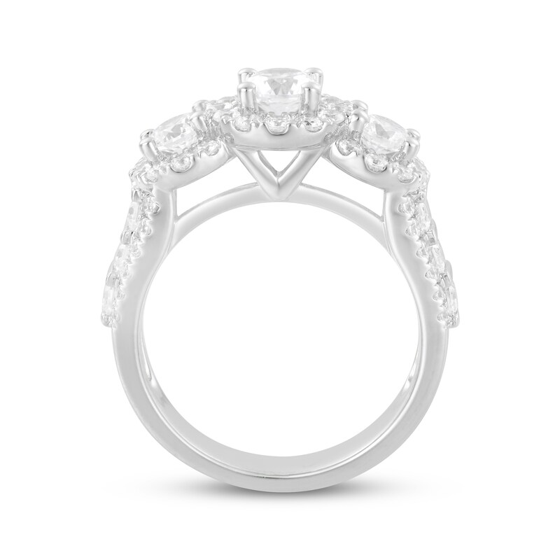 Main Image 3 of Adore Round Diamond Three-Stone Engagement Ring 2-1/4 ct tw 14K White Gold