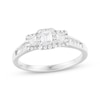 Thumbnail Image 1 of Adore Emerald-Cut Diamond Three-Stone Engagement Ring 3/4 ct tw 14K White Gold