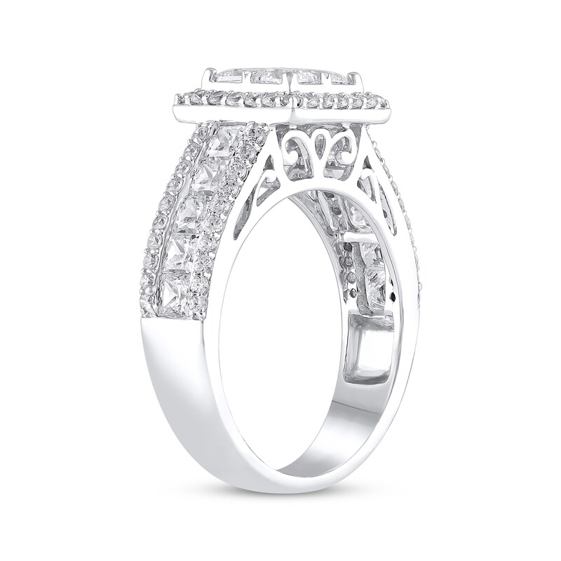 Main Image 2 of Adore Princess-Cut Quad Diamond Engagement Ring 2-1/3 ct tw 14K White Gold