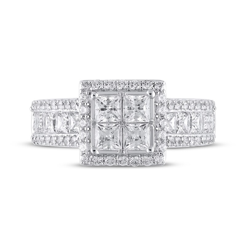 Main Image 3 of Adore Princess-Cut Quad Diamond Engagement Ring 2-1/3 ct tw 14K White Gold