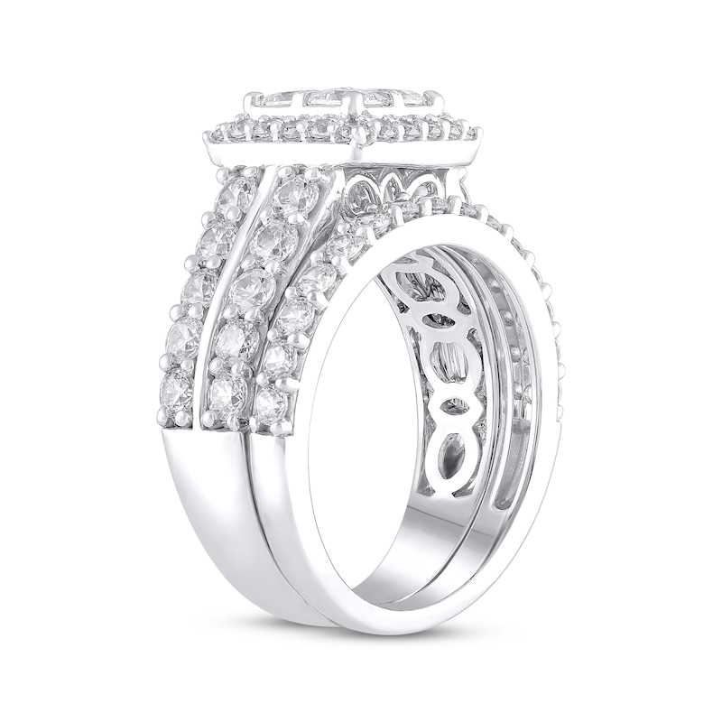 Main Image 2 of Adore Princess-Cut Diamond Quad Bridal Set 3-1/2 ct tw 14K White Gold