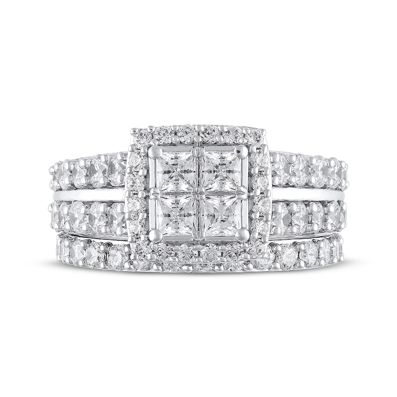 Main Image 3 of Adore Princess-Cut Diamond Quad Bridal Set 3-1/2 ct tw 14K White Gold