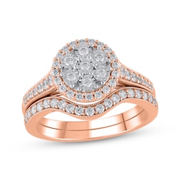 Adore Multi-Diamond Center Bridal Set 1/2 ct tw 14K Rose Gold
