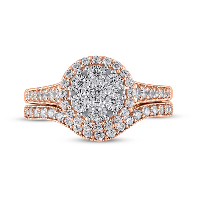 Main Image 3 of Adore Multi-Diamond Center Bridal Set 1/2 ct tw 14K Rose Gold