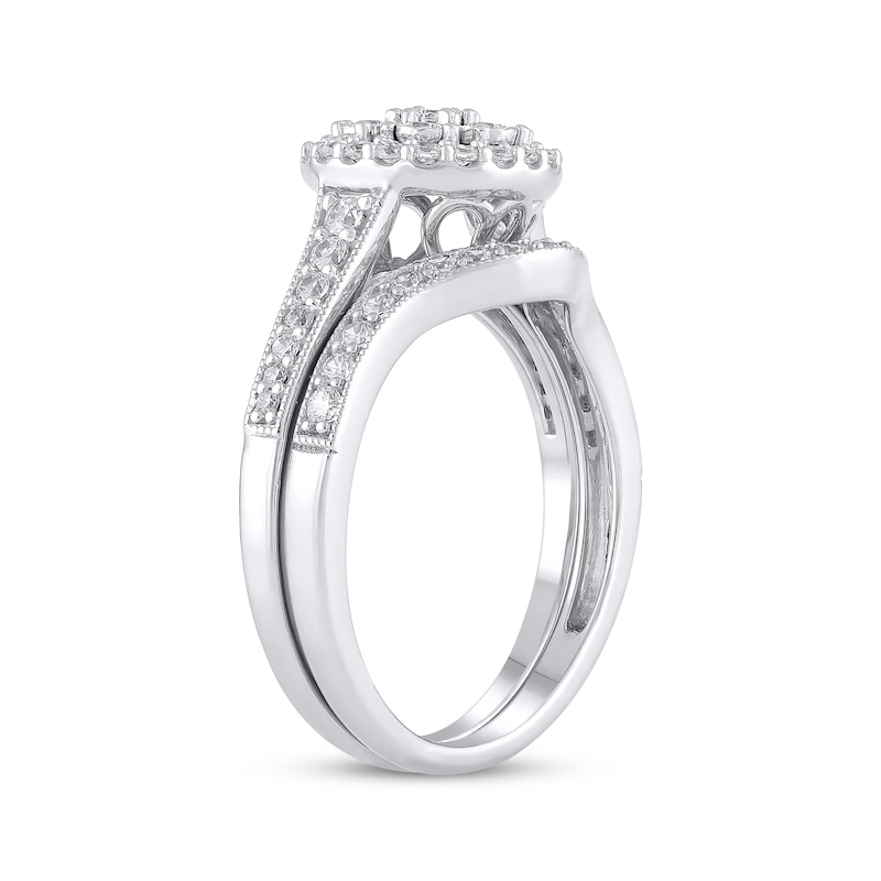 Main Image 2 of Adore Multi-Diamond Center Bridal Set 1/2 ct tw 14K White Gold