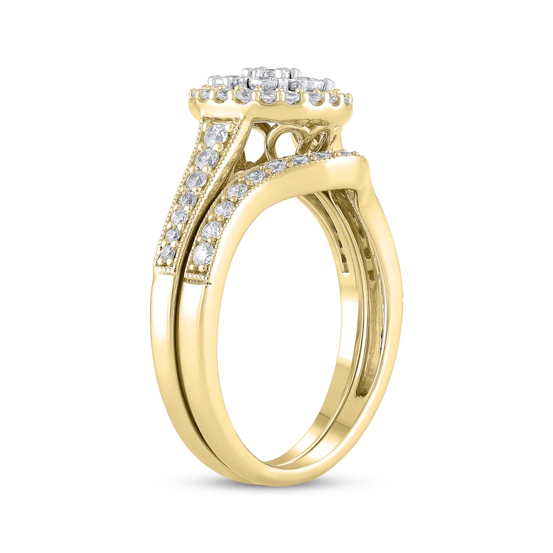 Main Image 2 of Adore Multi-Diamond Center Bridal Set 1/2 ct tw 14K Yellow Gold