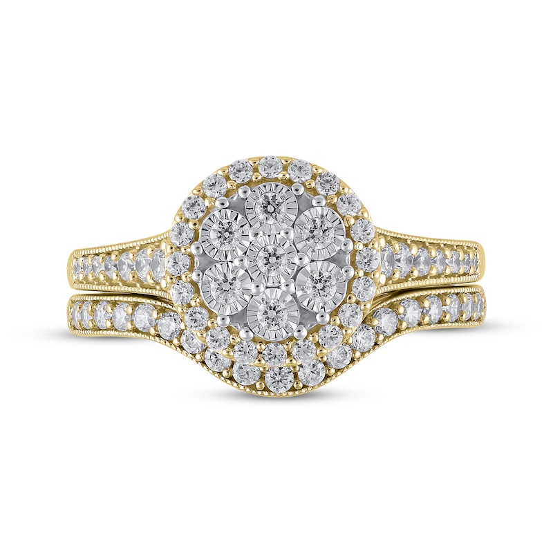 Main Image 3 of Adore Multi-Diamond Center Bridal Set 1/2 ct tw 14K Yellow Gold