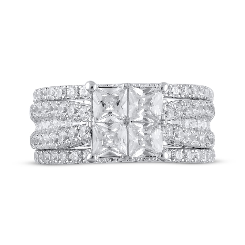 Main Image 3 of Adore Princess-Cut Quad Diamond Three-Piece Bridal Set 2-3/4 ct tw 14K White Gold