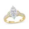 Thumbnail Image 1 of Adore Multi-Diamond Center Marquise-Shaped Engagement Ring 1-1/4 ct tw 14K Yellow Gold