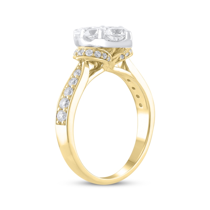 Main Image 2 of Adore Multi-Diamond Center Marquise-Shaped Engagement Ring 1-1/4 ct tw 14K Yellow Gold