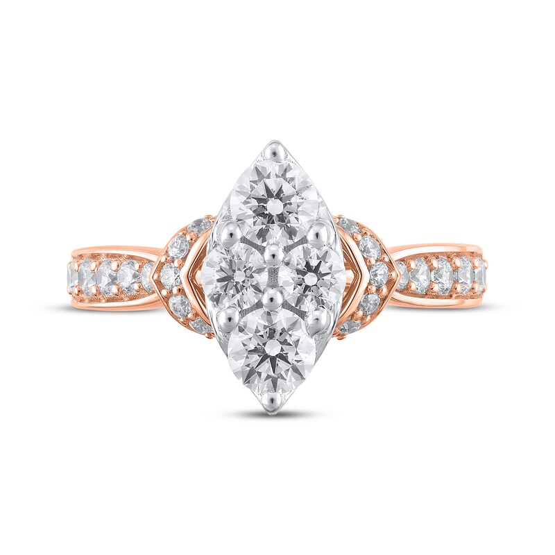 Main Image 3 of Adore Multi-Diamond Center Marquise-Shaped Engagement Ring 1-1/4 ct tw 14K Rose Gold
