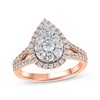 Thumbnail Image 1 of Adore Multi-Diamond Center Pear Frame Engagement Ring 1-1/5 ct tw 14K Rose Gold