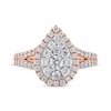 Thumbnail Image 3 of Adore Multi-Diamond Center Pear Frame Engagement Ring 1-1/5 ct tw 14K Rose Gold