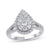 Thumbnail Image 1 of Adore Multi-Diamond Center Pear Frame Engagement Ring 1-1/5 ct tw 14K White Gold