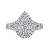 Thumbnail Image 3 of Adore Multi-Diamond Center Pear Frame Engagement Ring 1-1/5 ct tw 14K White Gold