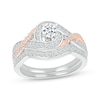 Thumbnail Image 1 of Round-Cut Diamond Bypass Bridal Set 1/2 ct tw 10K Rose Gold