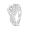 Thumbnail Image 2 of Round-Cut Diamond Bypass Bridal Set 1/2 ct tw 10K Rose Gold